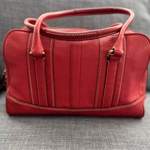 COACH Legacy Salmon Cowhide Leather Large Purse Handbag Satchel Bag 10527